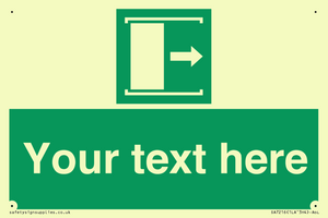 Custom sign safe condition Door slides right to open